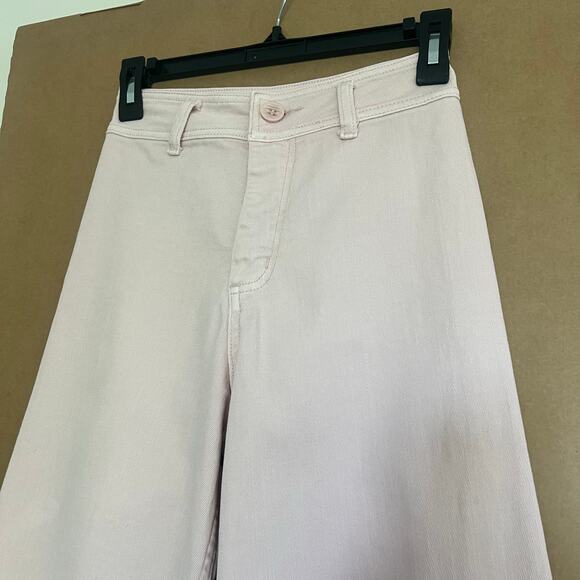 Miou Muse Straight Wide Leg Light Pink Jeans - Picture 4 of 6